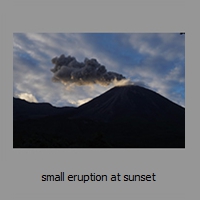 small eruption at sunset